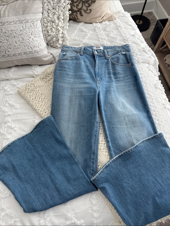 PAIGE Denim - PAIGE Light Blue Wide-Leg Flare Jeans